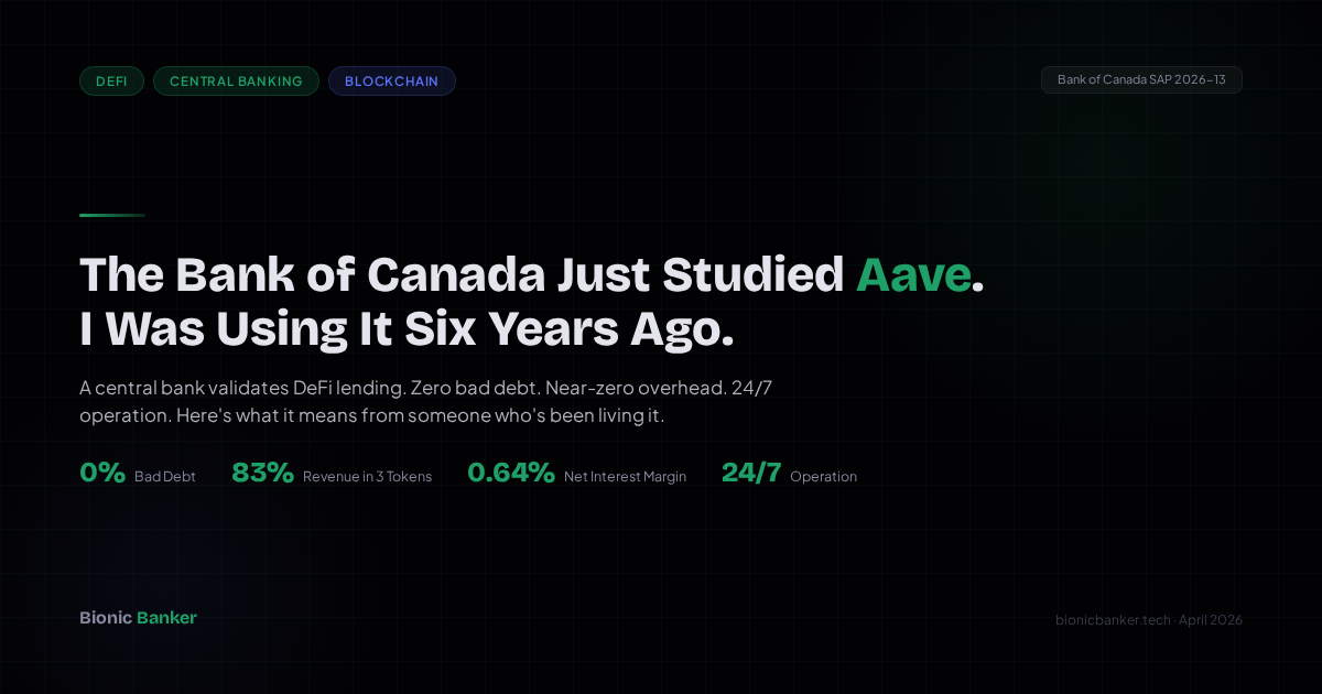 The Bank of Canada Just Studied Aave. I Was Using It Six Years Ago.